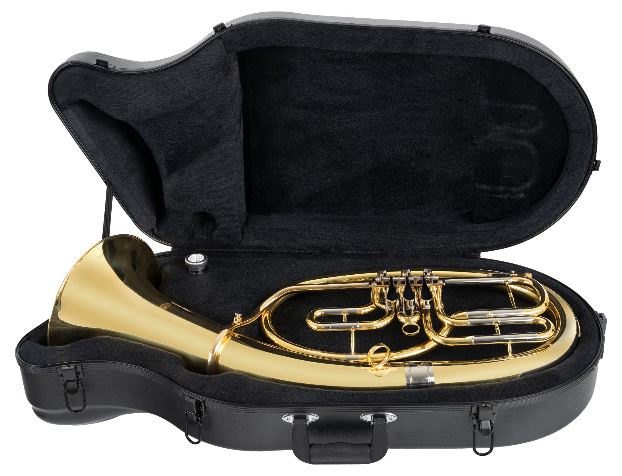 Classic Cantabile Brass TH-33 Tenorhorn - Bb-Stimmung - Korpus: Messing - Neusilber-Außenzüge Goldmessing-Mundrohr - 3 Drehventile - inkl. Koffer, Mundstück und Reinigungstuch