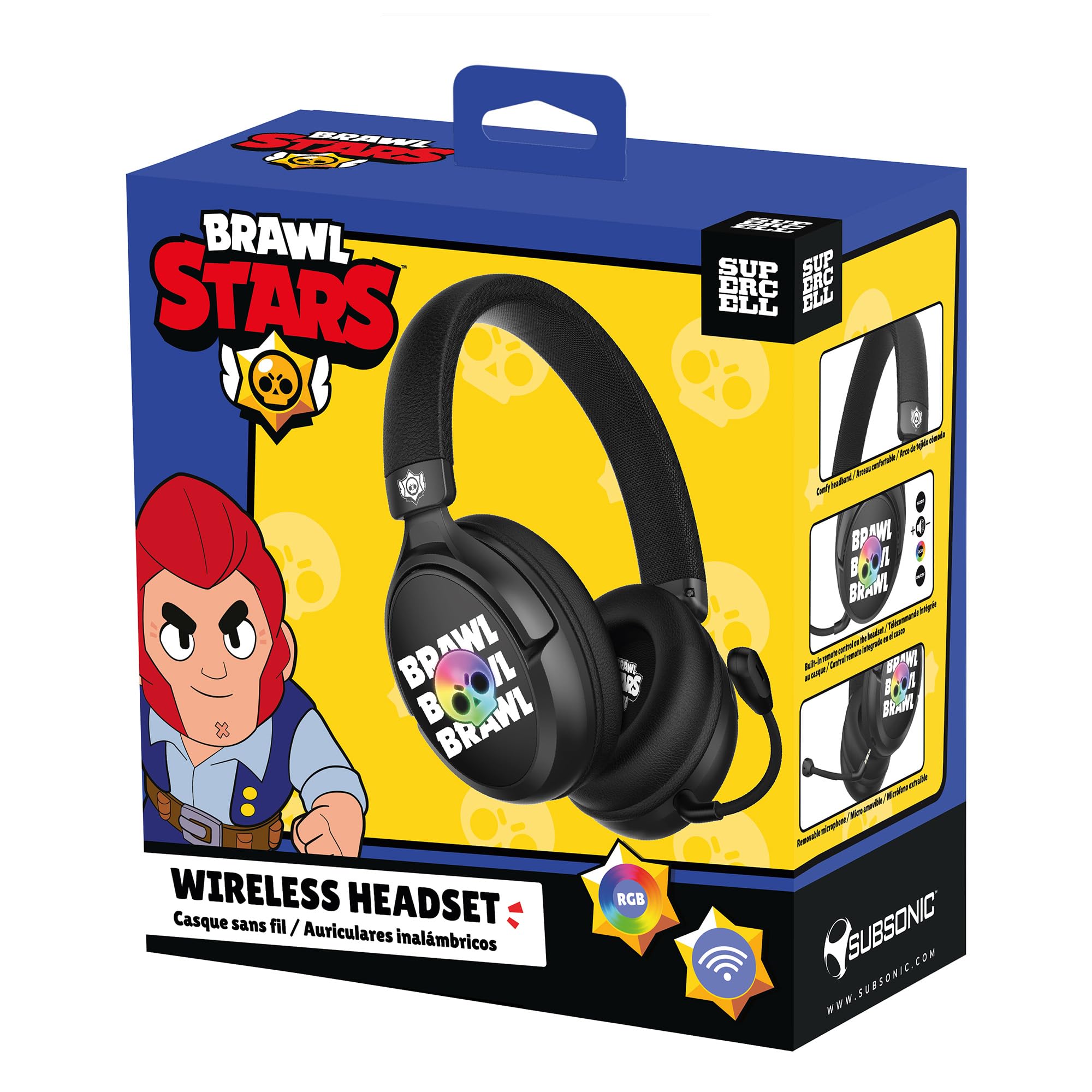 Subsonic - Casque Audio Gaming LED sans Fil Brawl Stars avec Micro
