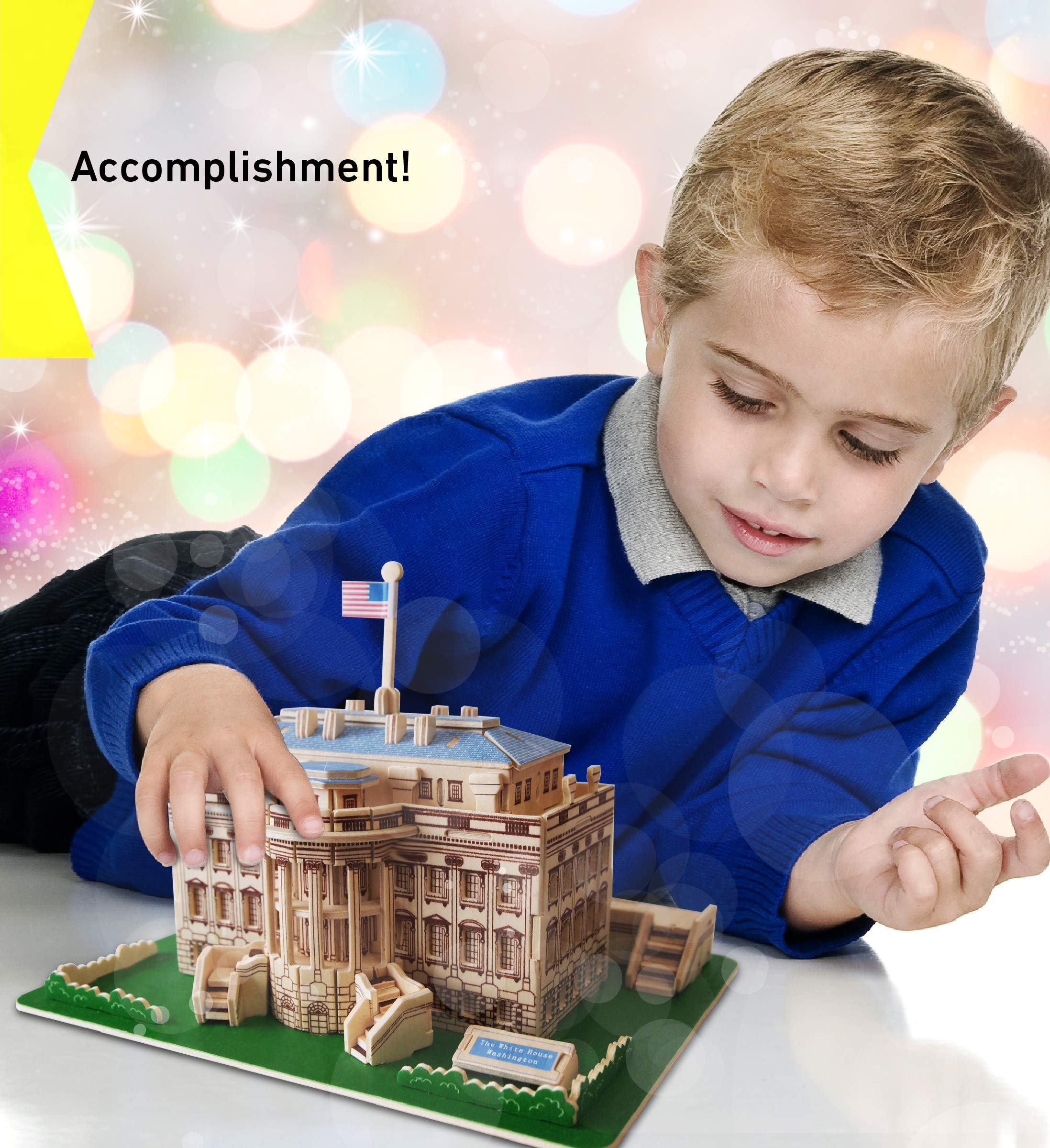Puzzled The White House Wooden 3D Puzzle Construction Kit - Image 6