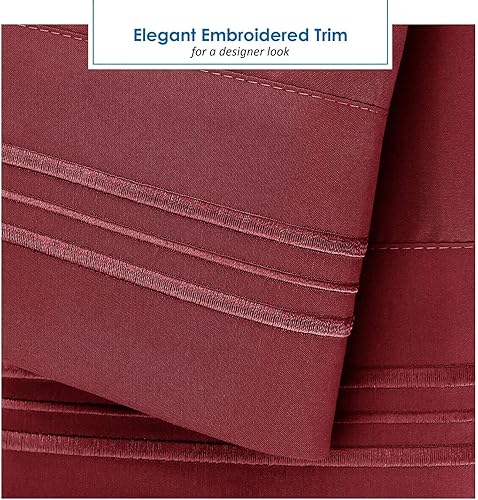 Miniatura 10 de Clara Clark Juego de sábanas cortas de microfibra 1800 de 4 piezas, frescas y transpirables, sábanas de cama Queen para caravanas, sábanas de 4