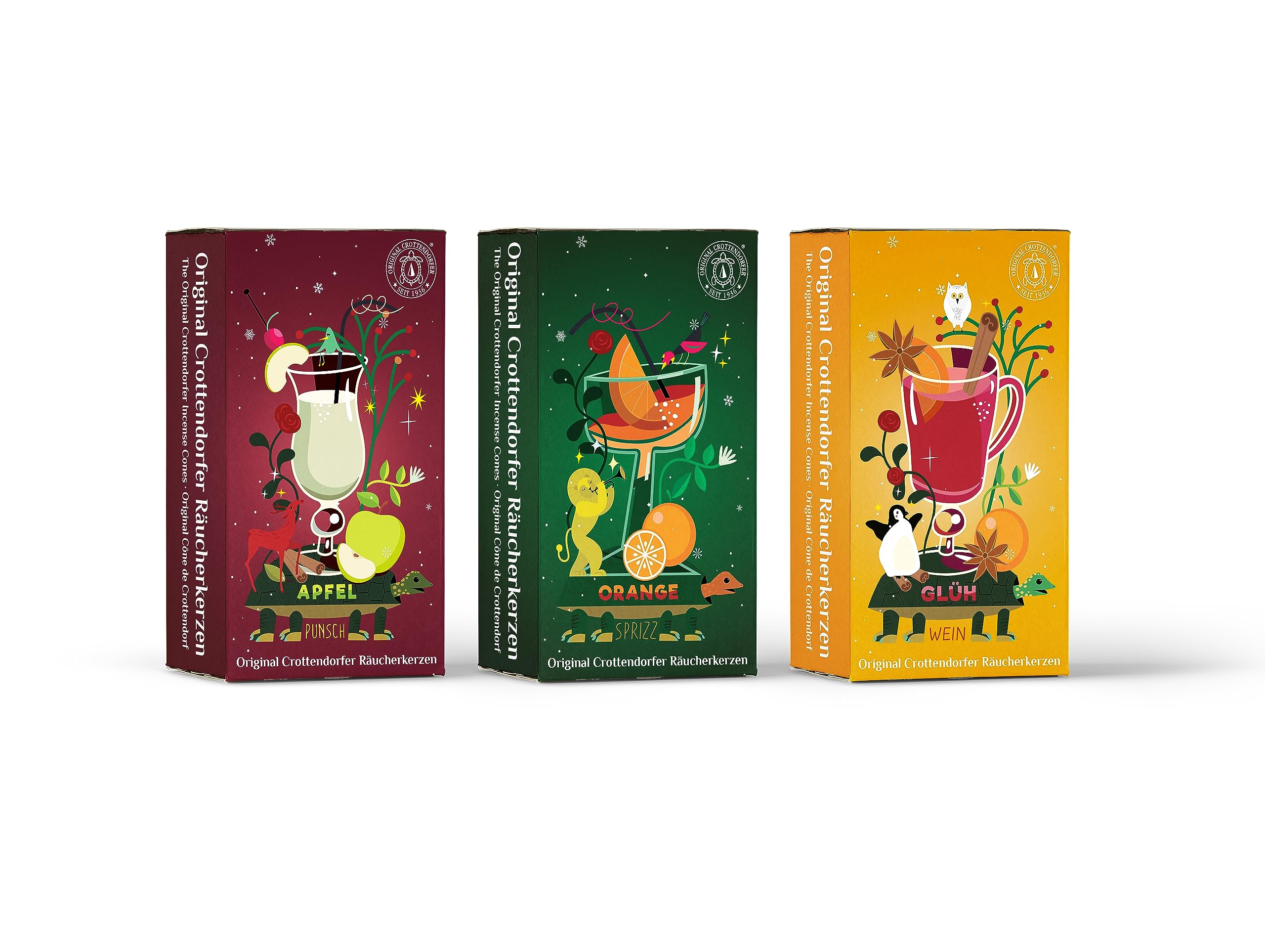 Crottendorfer Incense Cones | Limited Editions Mulled Wine, Apple Punch and Orange Sprizz | Exclusive Special Edition (3 Packs of 24 Incense Cones)