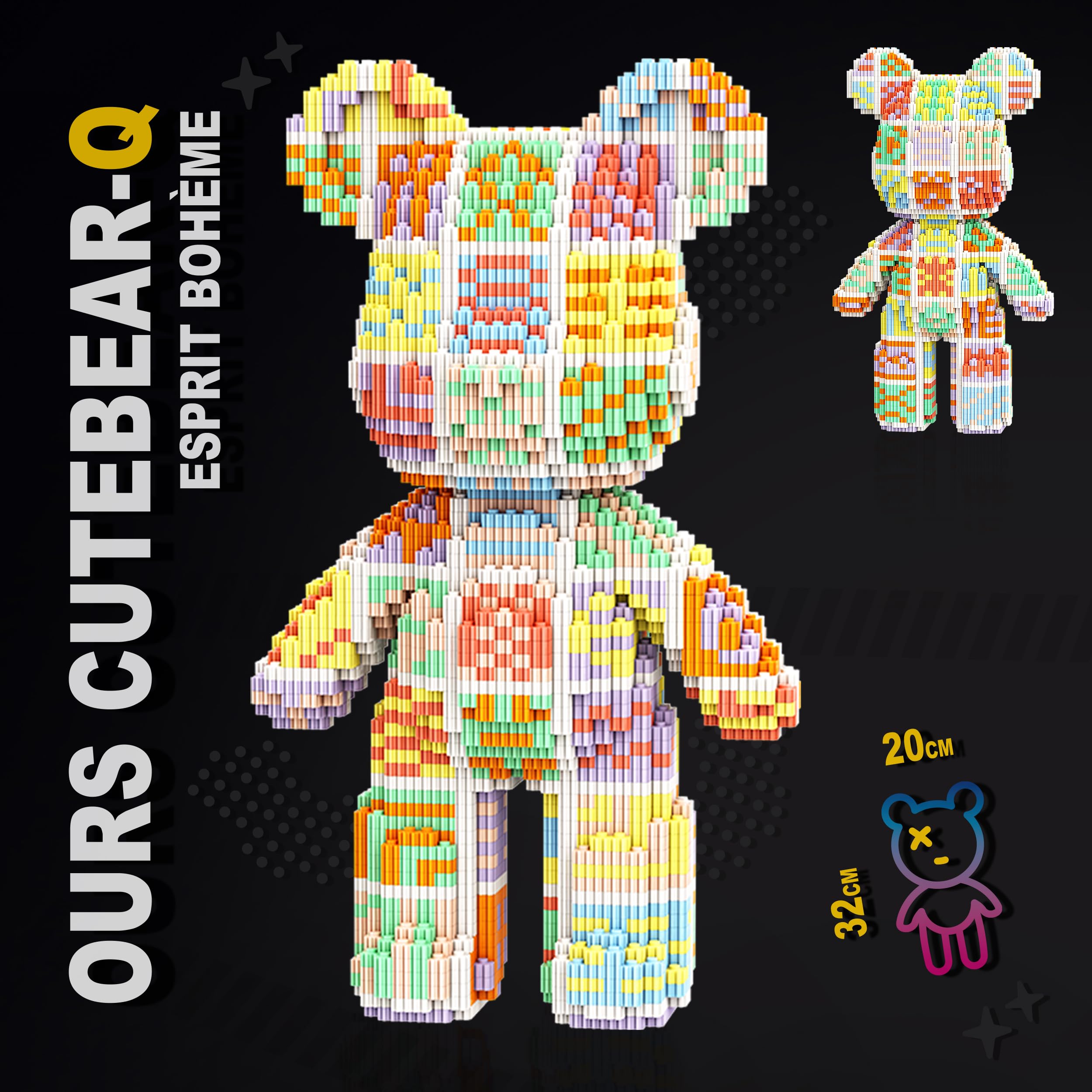 Bohemian – Bloques de construcción 3D (3483 piezas) – Micro Ladrillos Mini Building Blocks – Juego de construcción para adultos y adolescentes 14+ – 32 cm – Maqueta DIY Desafío creativo – Idea de