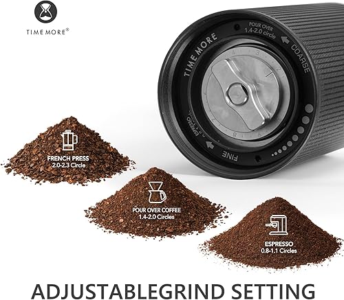 Vista 4 de TIMEMORE Chestnut C3 ESP Manual Coffee Grinder, Stainless Steel S2C Portable Conical Burr Hand Coffee Grinder, Adjustable Grind Setting for Espresso