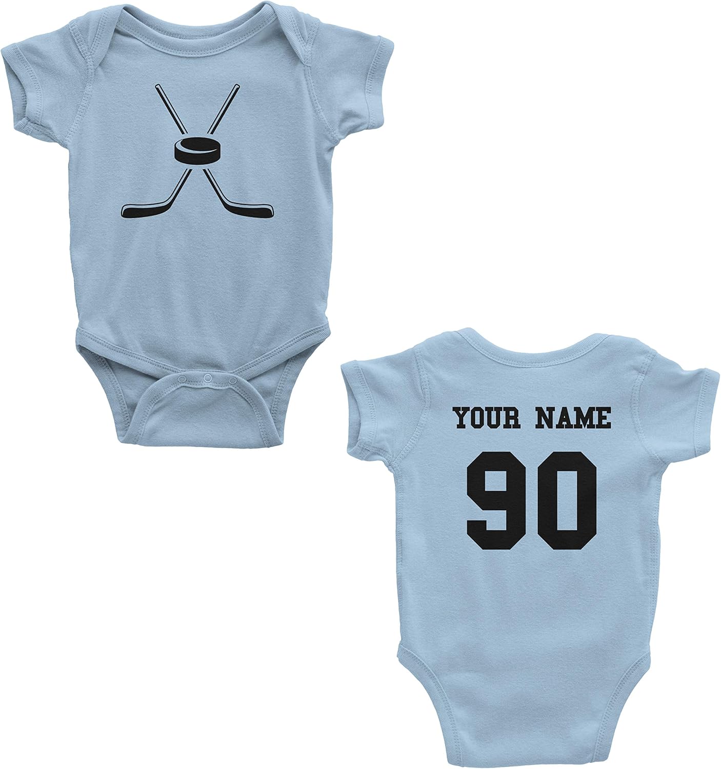 Hockey Custom One Piece Bodysuit for Baby – Personalized Name and Number