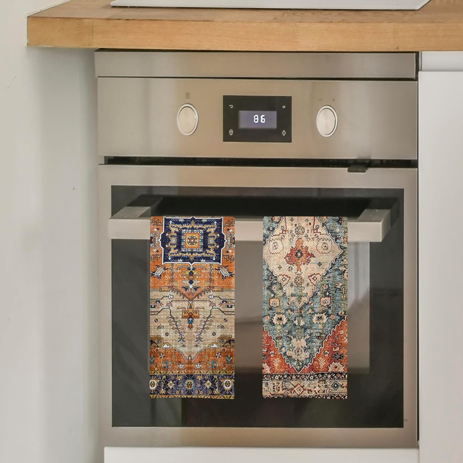 Vintage Kitchen Towels Set - Boho Antique Oriental Dish Towels for Kitchen, Boho Decorative Hand Towels for Bathroom, 16x24 Set of 2 - Image 2