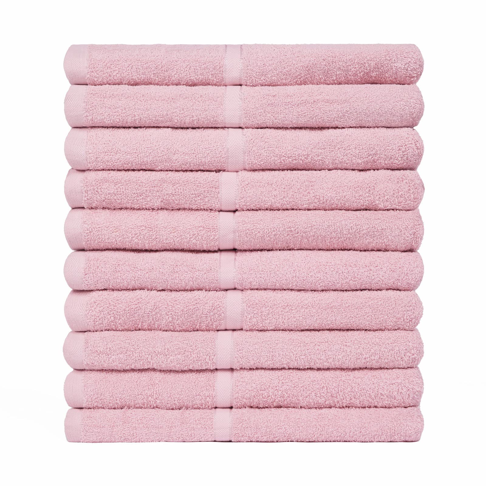 Brentfords Luxury Set of 10 x 100% Cotton Bathroom Face Cloths – Premium Quality, Super Absorbent & Quick Drying Face Towel - 30 x 30cm – Blush Pink — image 1