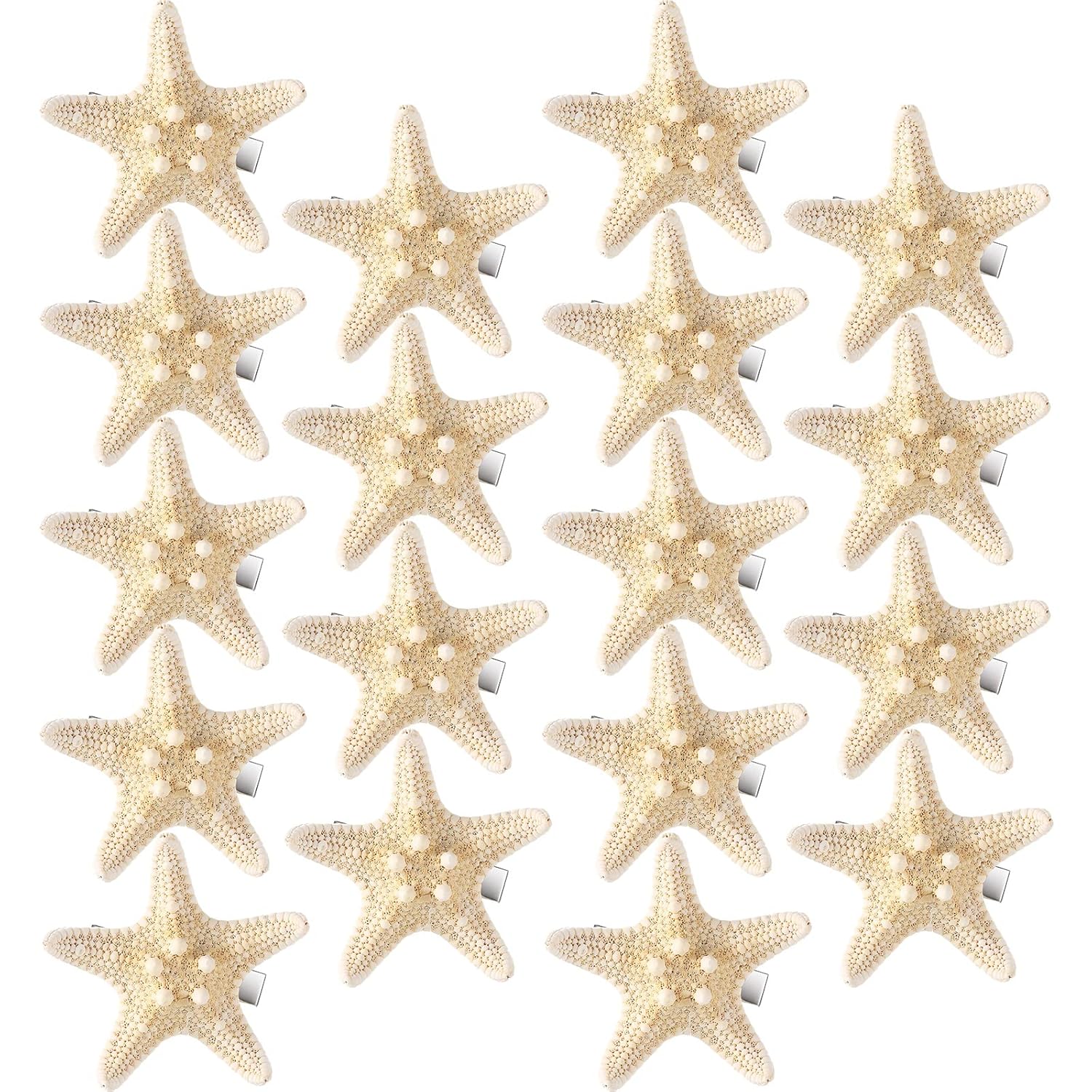 Yilloog 18 Pcs Starfish Hair Clips Mermaid Accessories Seashell Resin Starfish Beach Hair Clips Pins for Women Ladies Halloween Wedding Bridal Gifts
