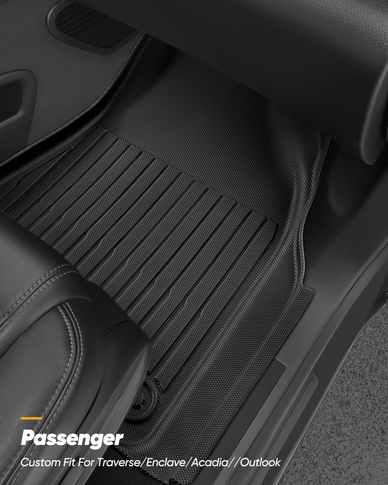 All Weather Floor Mats Custom Fit for Chevy Traverse 2009-2017 Only Fits Captains Chairs Front Backseat Row Liners — view 6