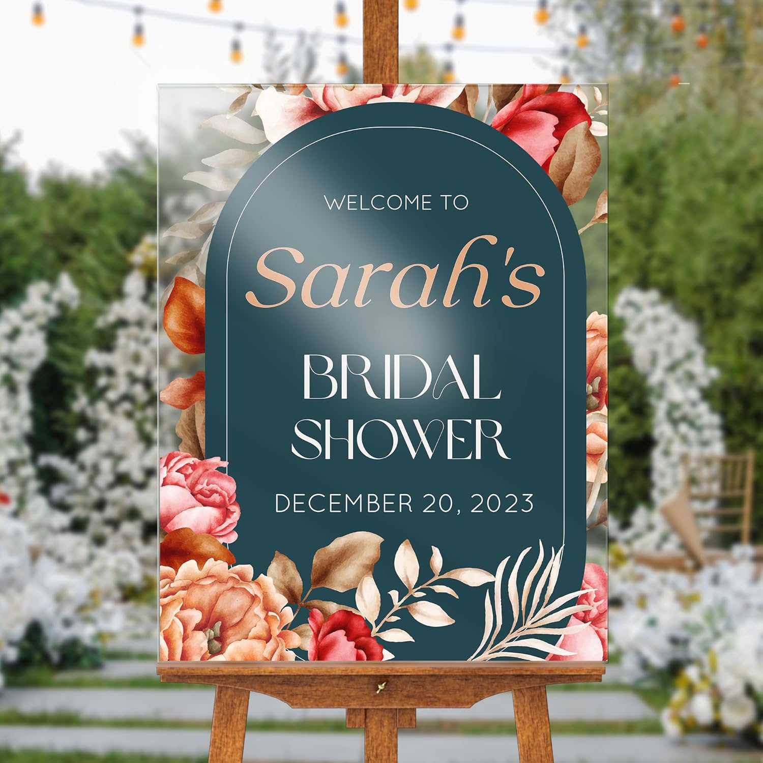 18"x24" Custom Welcome Sign for Bridal Shower, Personalized Welcome Sign for Bridal Shower Decorations, Custom Sign in Acrylic, Foam Board, or Coroplast (Design 1)