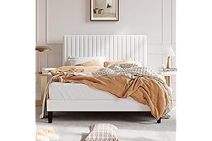 SHA CERLIN Queen Bed Frame with Upholstered Platform