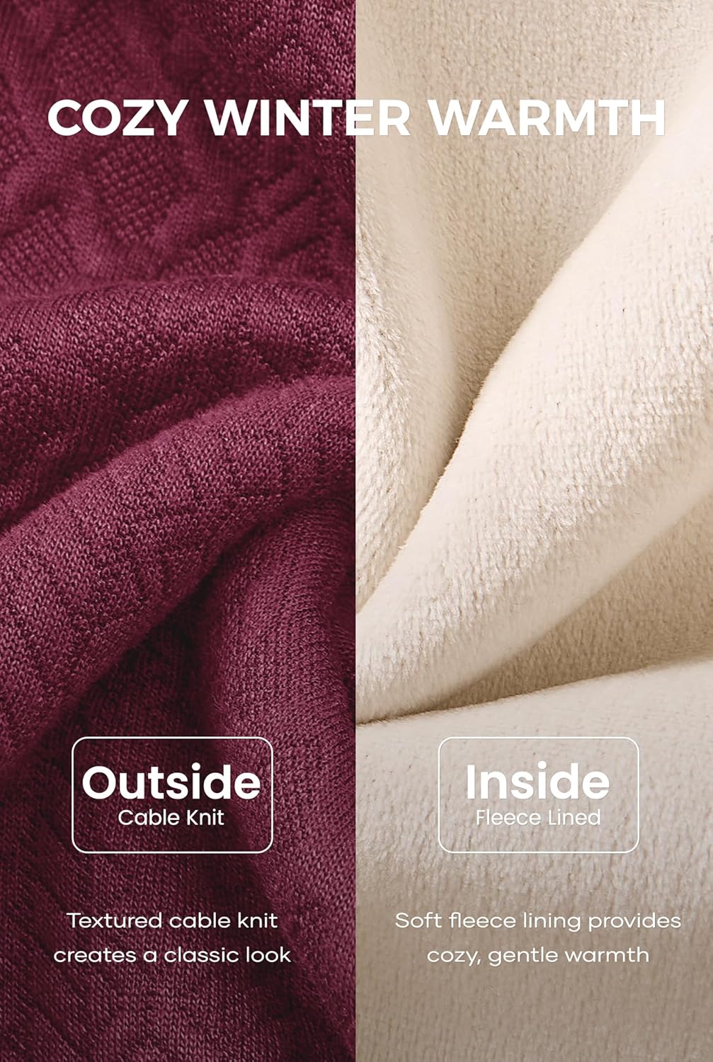 Men's Textured Thermal Sweatshirt Heavyweight Fleece Lined Pullover with Elbow Patches (S-XXL) - Image 4