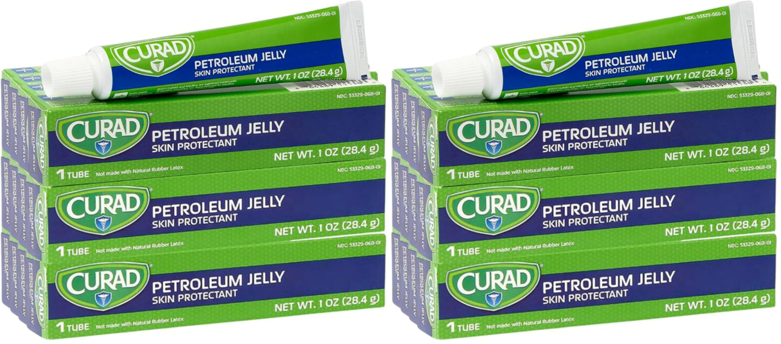 CURAD Petroleum Jelly Skin Protectant Ointment for Dry Cracked Skin 1 oz Tube Pack of 24