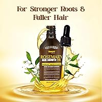 Vista 9 de Aceite de romero para el crecimiento del cabello (3.4 onzas líquidas) infundido con biotina, vitamina E, aceite de almendras y coco, fortalece