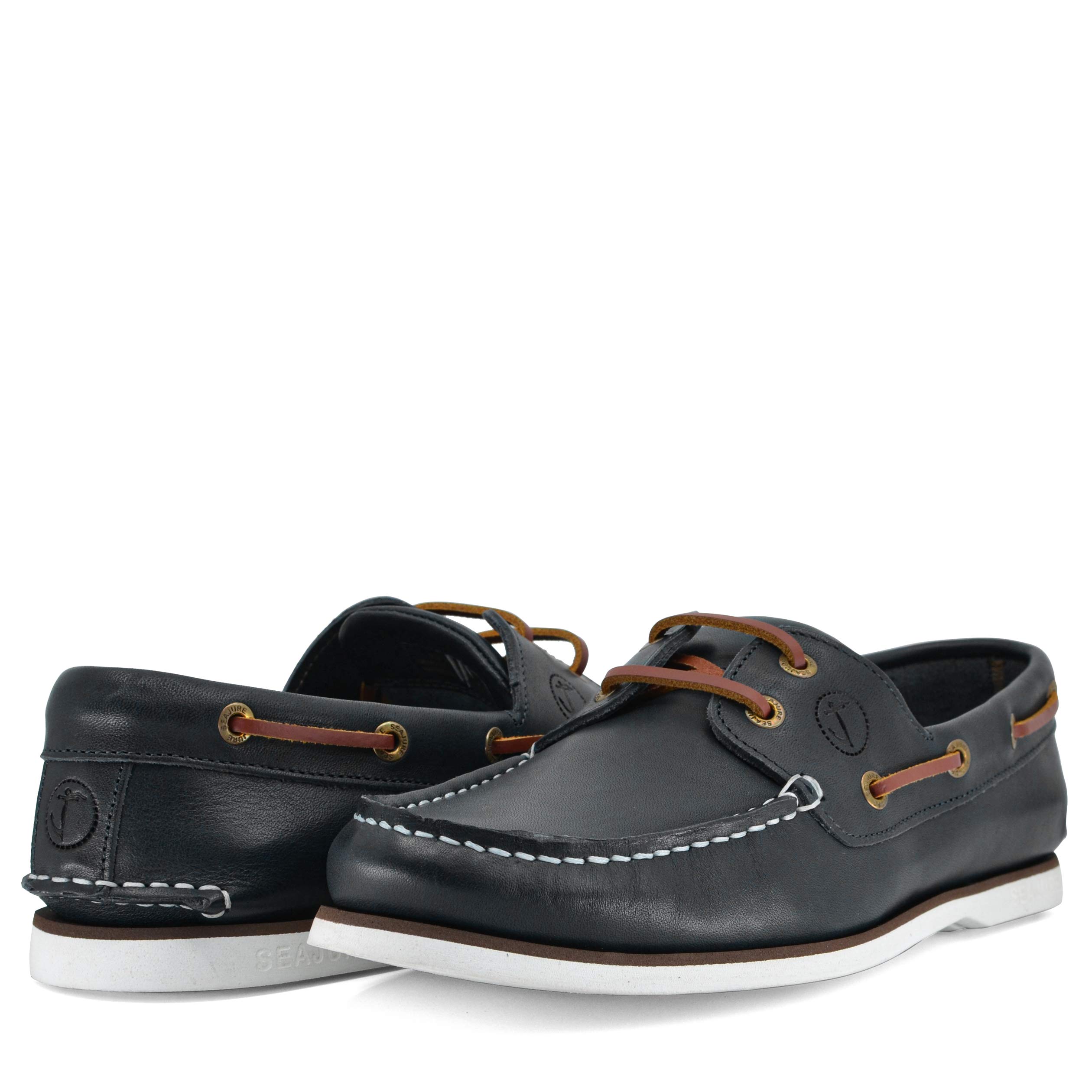 Seajure Damen Bootsschuhe Zlatni marineblaues Leder