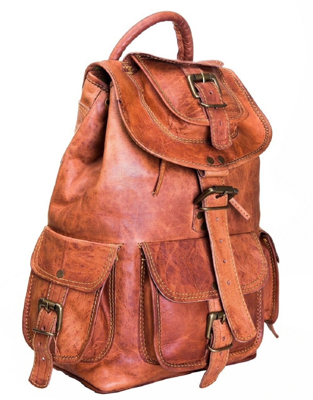 ZNT BAGS Leather Backpack for Men & Women | Handmade Vintage Rucksack | Unisex Shoulder Bag for Travel, College, School, Office Use-image-30