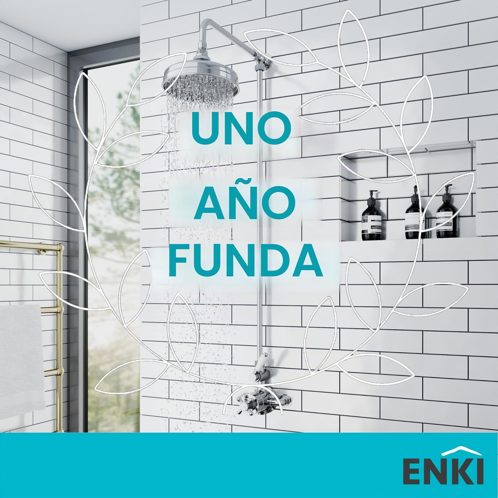 ENKI, R01, alcachofa de ducha mezcladora termost�tica lat�n cromado grande
