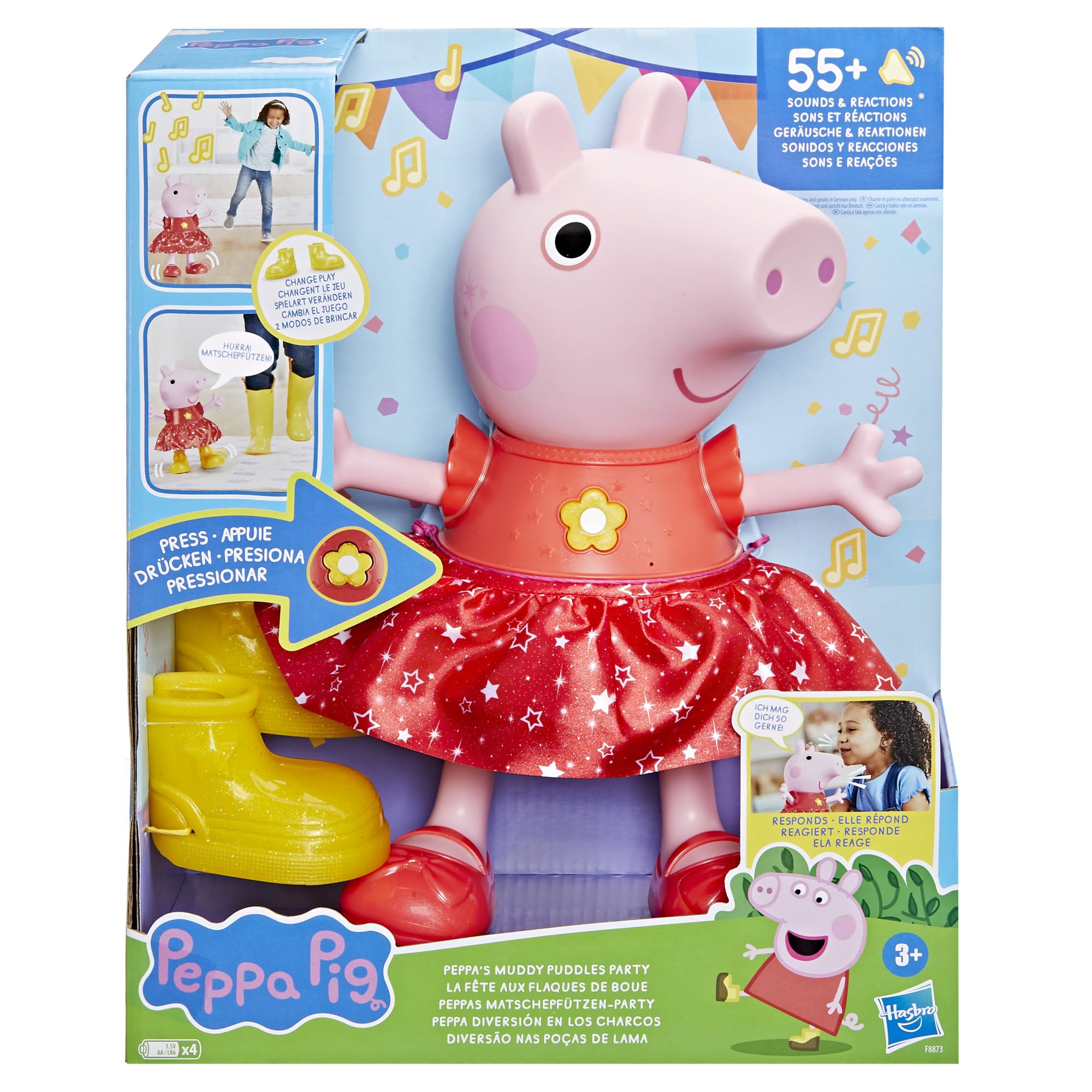 Peppa Pig Peppa's Mud Puddle Party Doll, versione tedesca