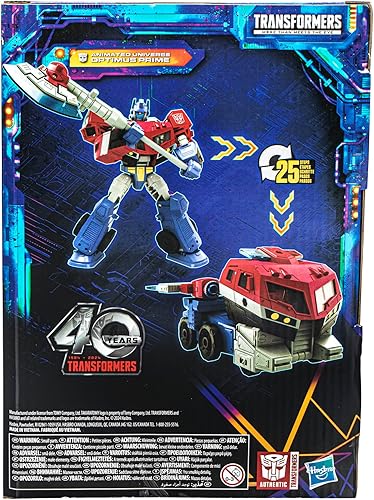 Miniatura 15 de Transformers Legacy United Voyager Class Animated Universe Optimus Prime, figura de acción de conversión de 7 pulgadas, 8+