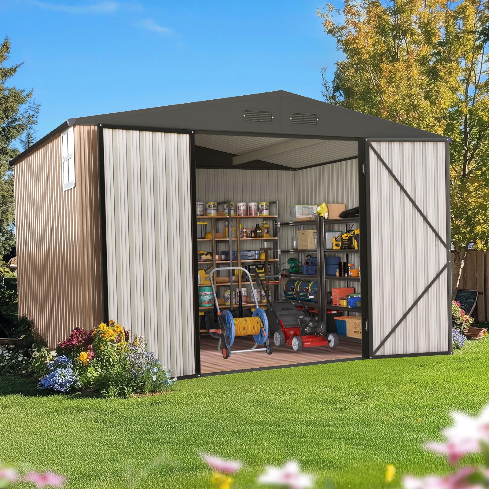 Amazon.com : Quictent Heavy Duty 10X10 FT Metal Storage Shed