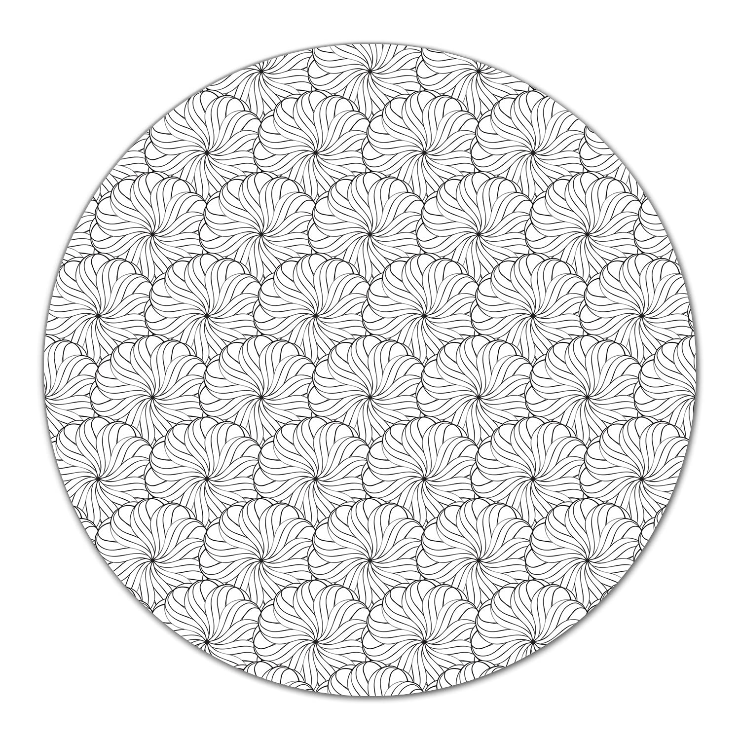 Protection plaque induction 40cm ronde en verre avec design fleurs fait main
