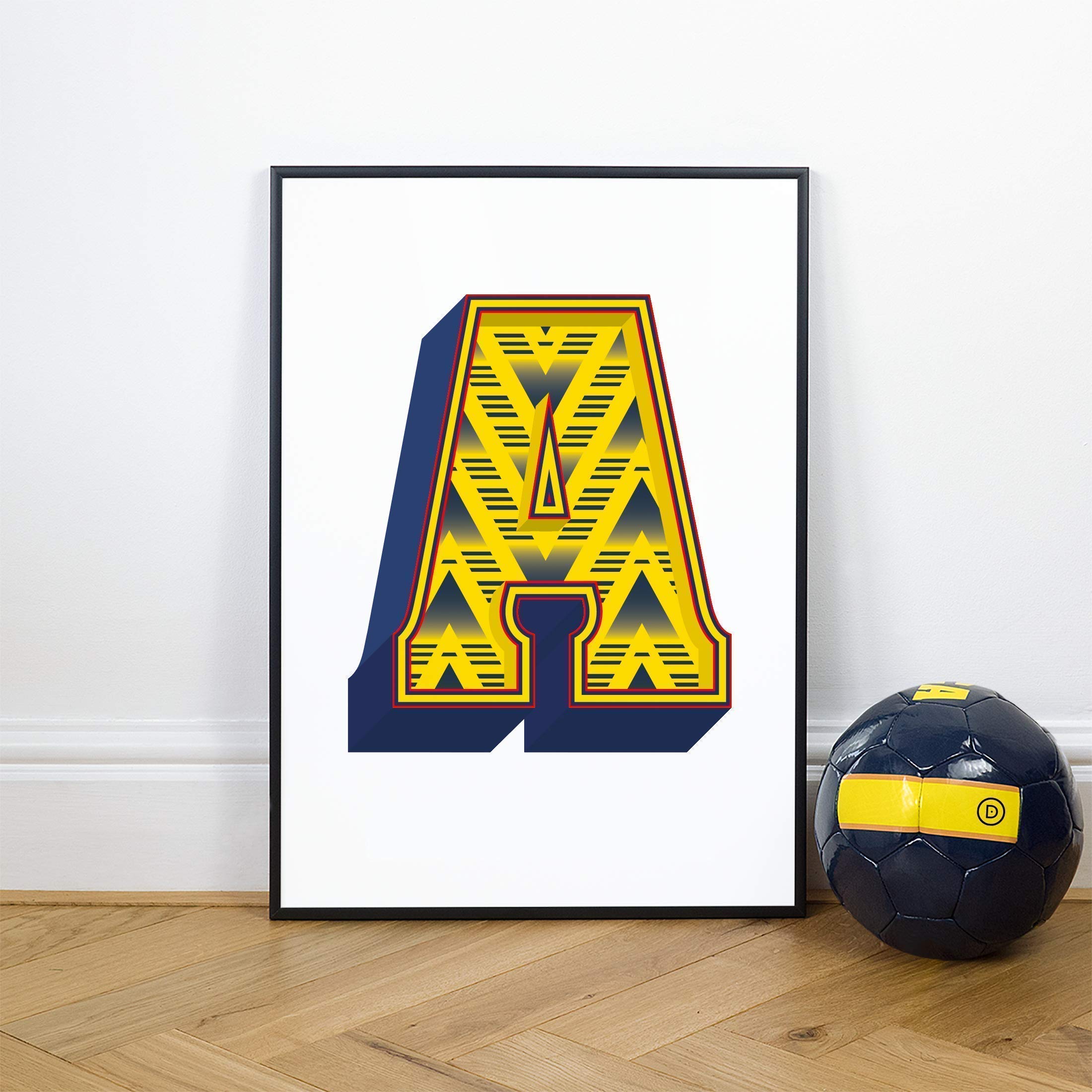 Arsenal Football Posters, Typography Prints, Alphabet letters, Personalised Lettering, Letter Art