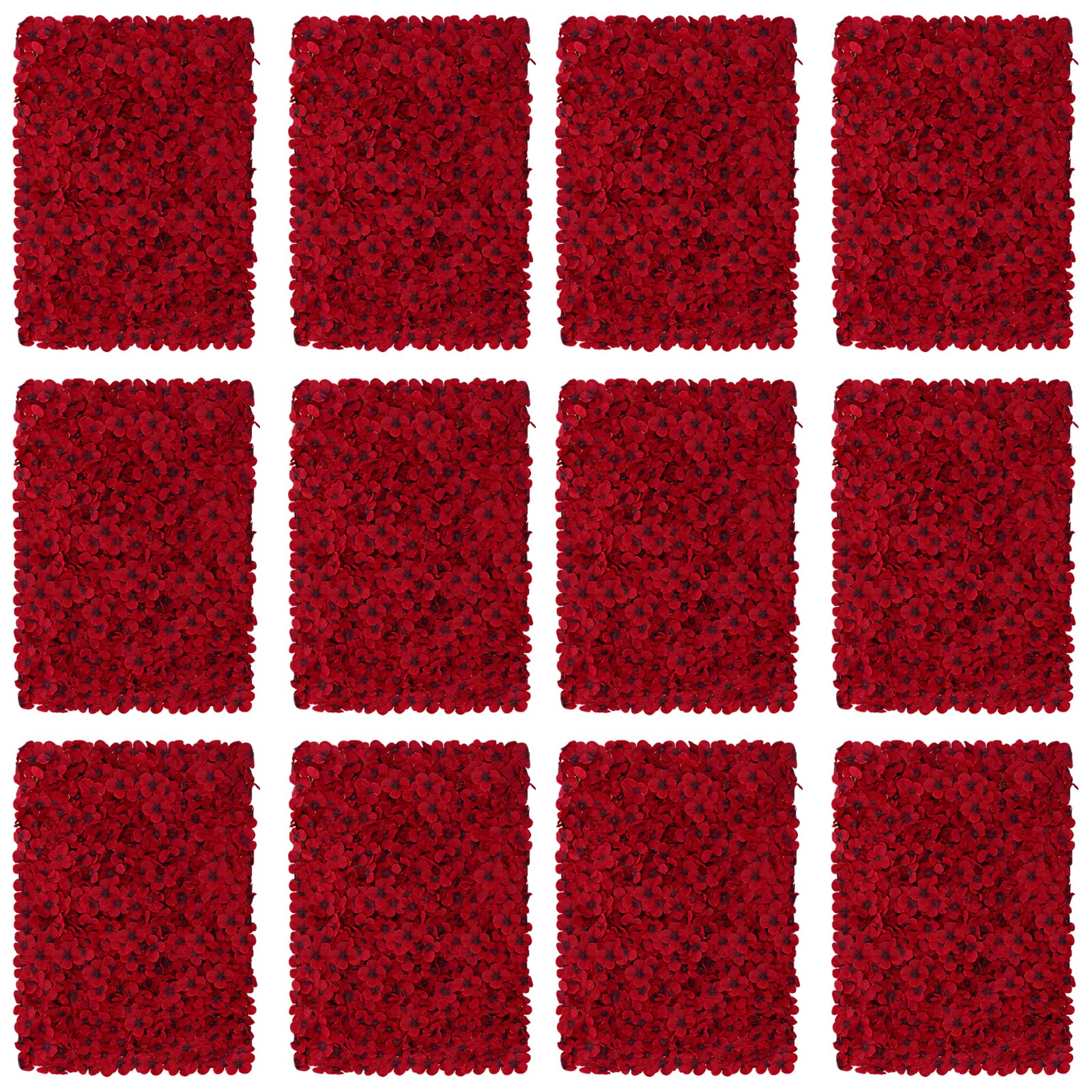 Flauwwer 12Pcs Flower Wall Panel Backdrop Decor 24