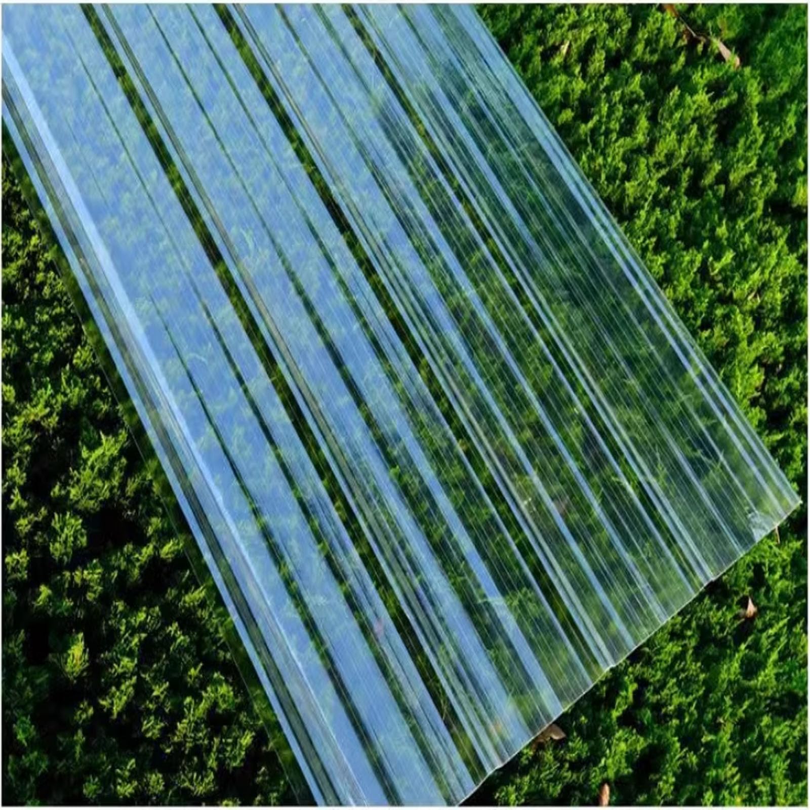 Airotron 1 Pcs 1/3/5/8/10/12/15 Pcs Clear Roof Sheet,Dustproof Roofing Tiles,1.2Mm Corrugated Roofing Sheets,Fiberglass Daylighting Panels,Heat-Insulating Frp Daylighting Plate,Easy To Cut (0.9X1.7m/35X67in,)