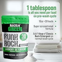 Vista 105 de Rockin' Green Detergente para ropa sucia, a base de plantas, detergente en polvo natural para ropa, vegano y biodegradable, seguro para pieles