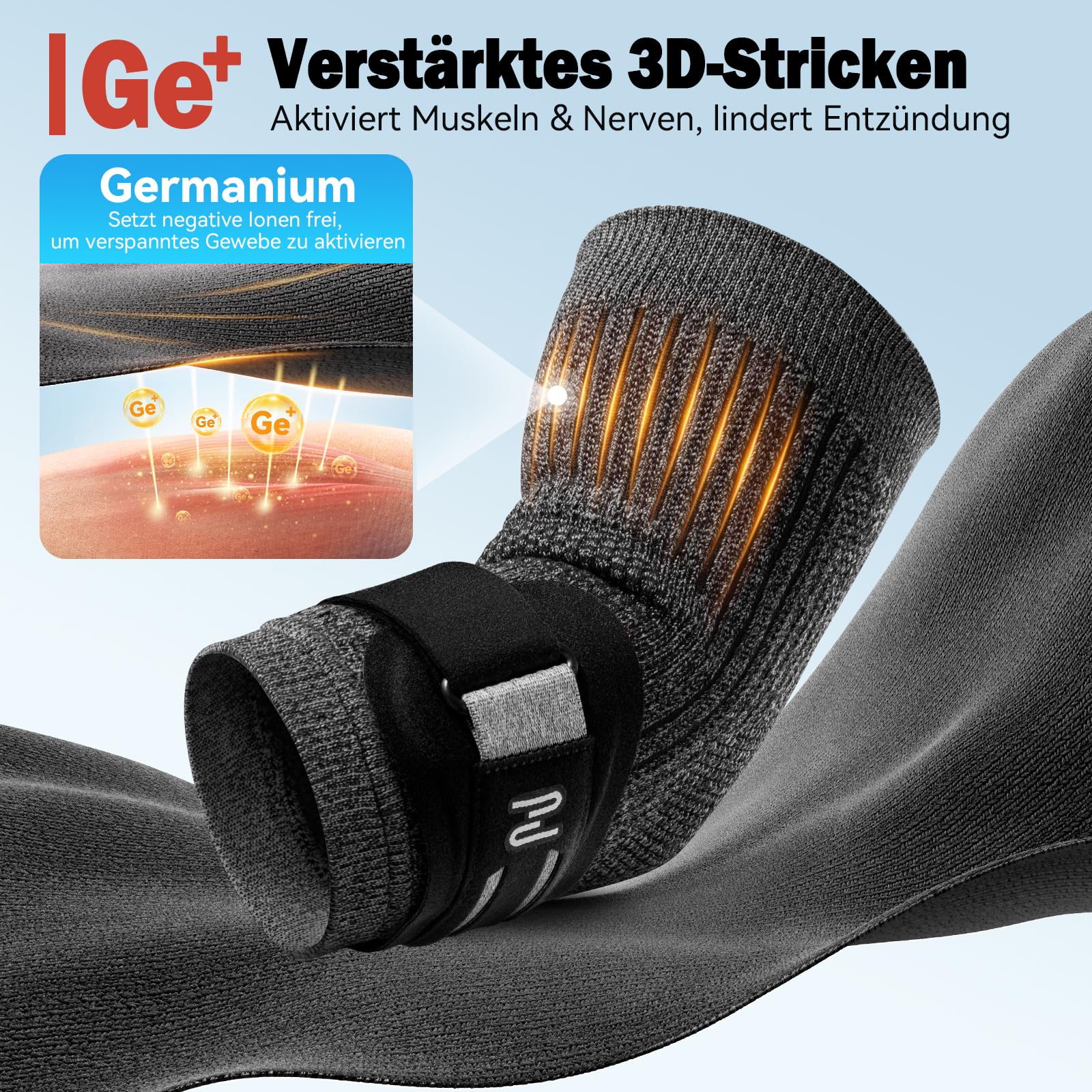 ZOELION Dual-Stütze Ellenbogenbandage mit gezieltem Silikon-Strap & Gel-Pad, Tennisarm Bandage, Ellenbogen Bandagen Herren Damen für Tennisarm, Golferarm, Sehnenentzündung, Sport (Schwarz, M)