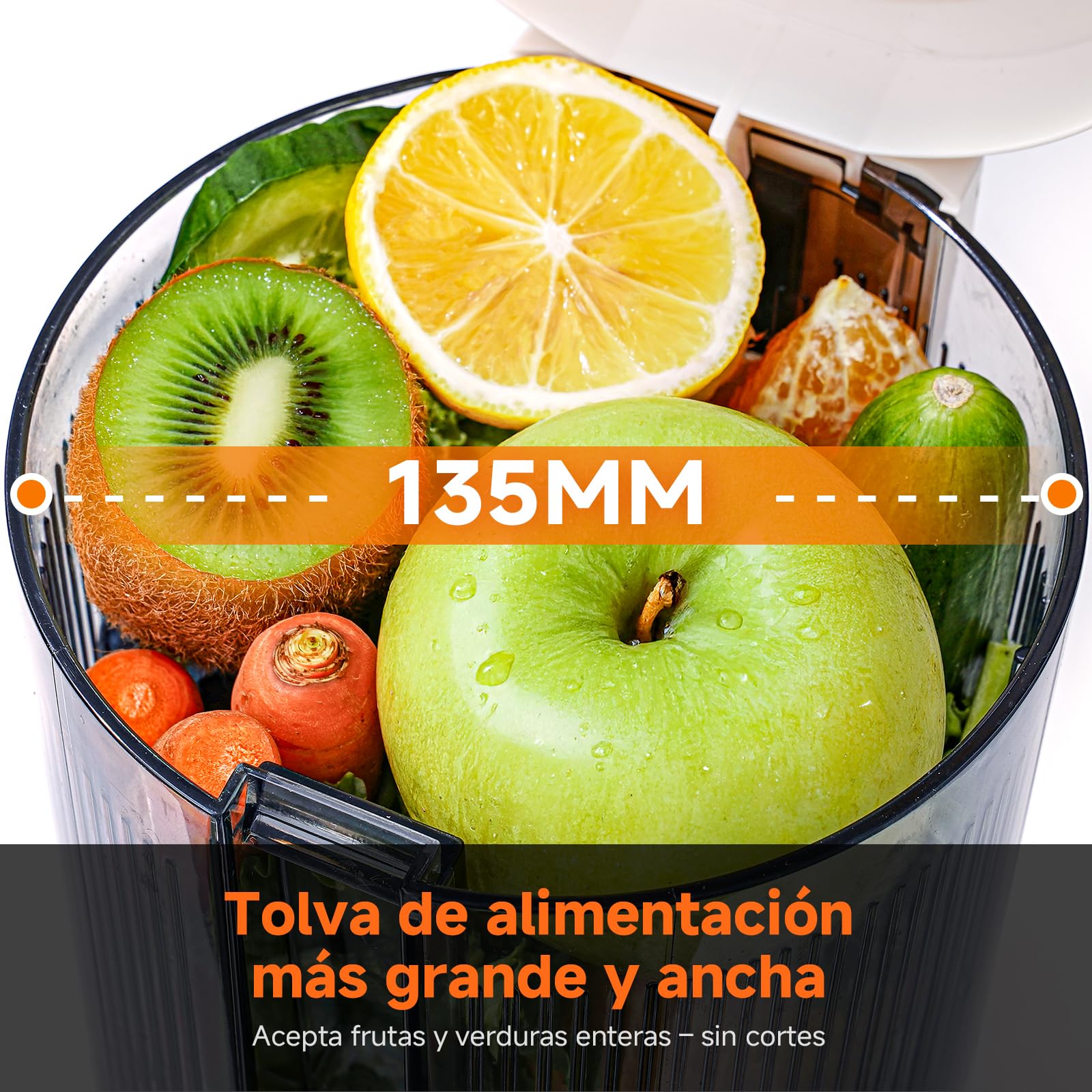 Aobosi Licuadora prensado en frio, Extractor de zumos y frutas con motor silencioso, 1.5 L, 200 W, Extractor de jugos Cold Press Slow Juicer Machine con Sinfín Mejorado