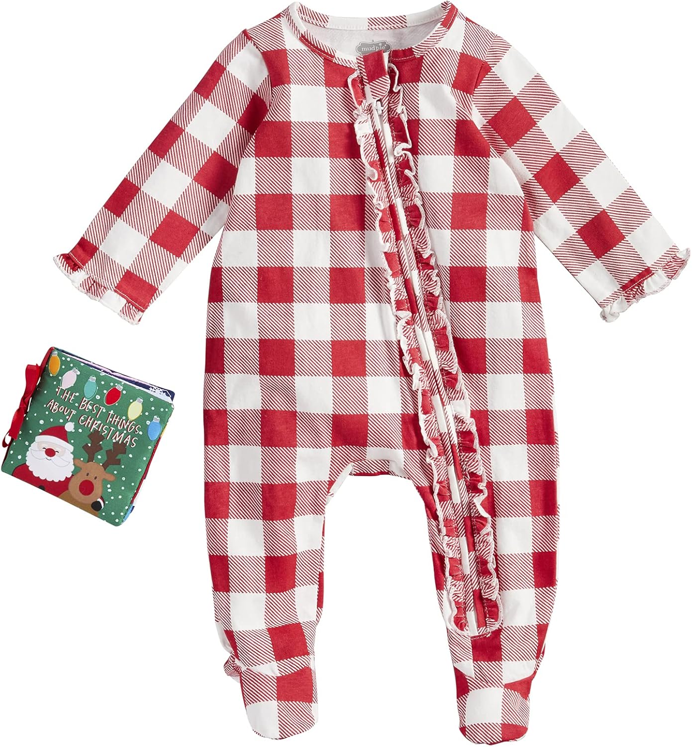 Mud Pie Girl Christmas Sleeper And Book Red