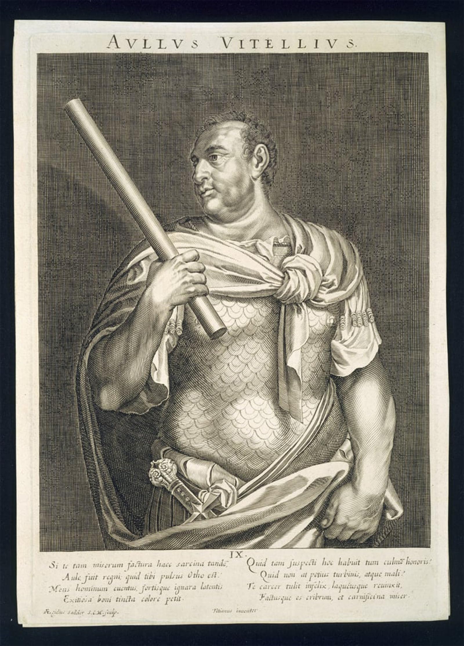 SERENDIPITP Retro Picture Poster Wall Art Pictures Painting Aullus Vitellius Emperor of Ad Engraved by Tiziano Vecelli Wall Art Canvas Print for Wall Decor 60x90cm
