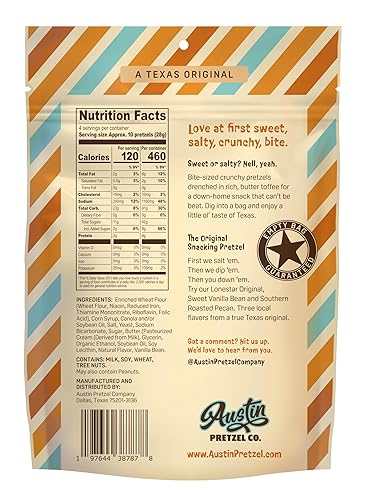 Miniatura 3 de Austin Pretzel Company - Pretzels con sabor a vainilla (2) paquete (3.99 oz por paquete)  Pretzels gourmet crujientes de tamaño bocado recubiertos