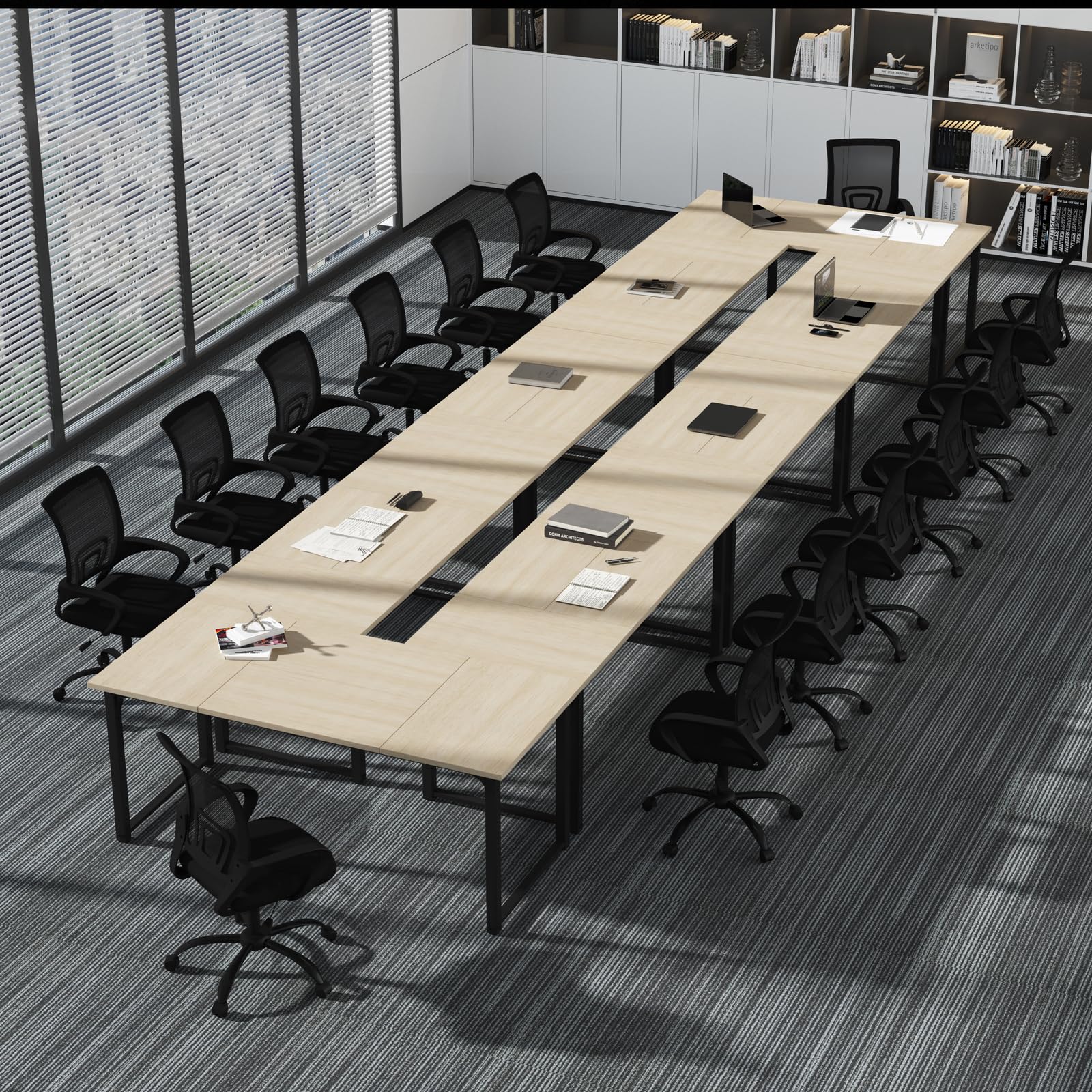 テーブル・チェア・ハンモック omamezerofive long board Table Amazon.com: Bonzy Home 24FT Conference Table, Modern Large Meeting