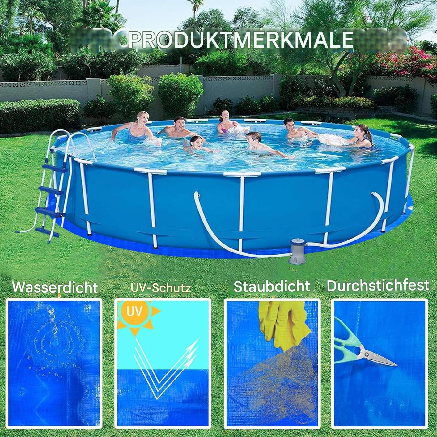 Tapis de Protection pour Liner Piscine Bâche en Tissu imperméable et
