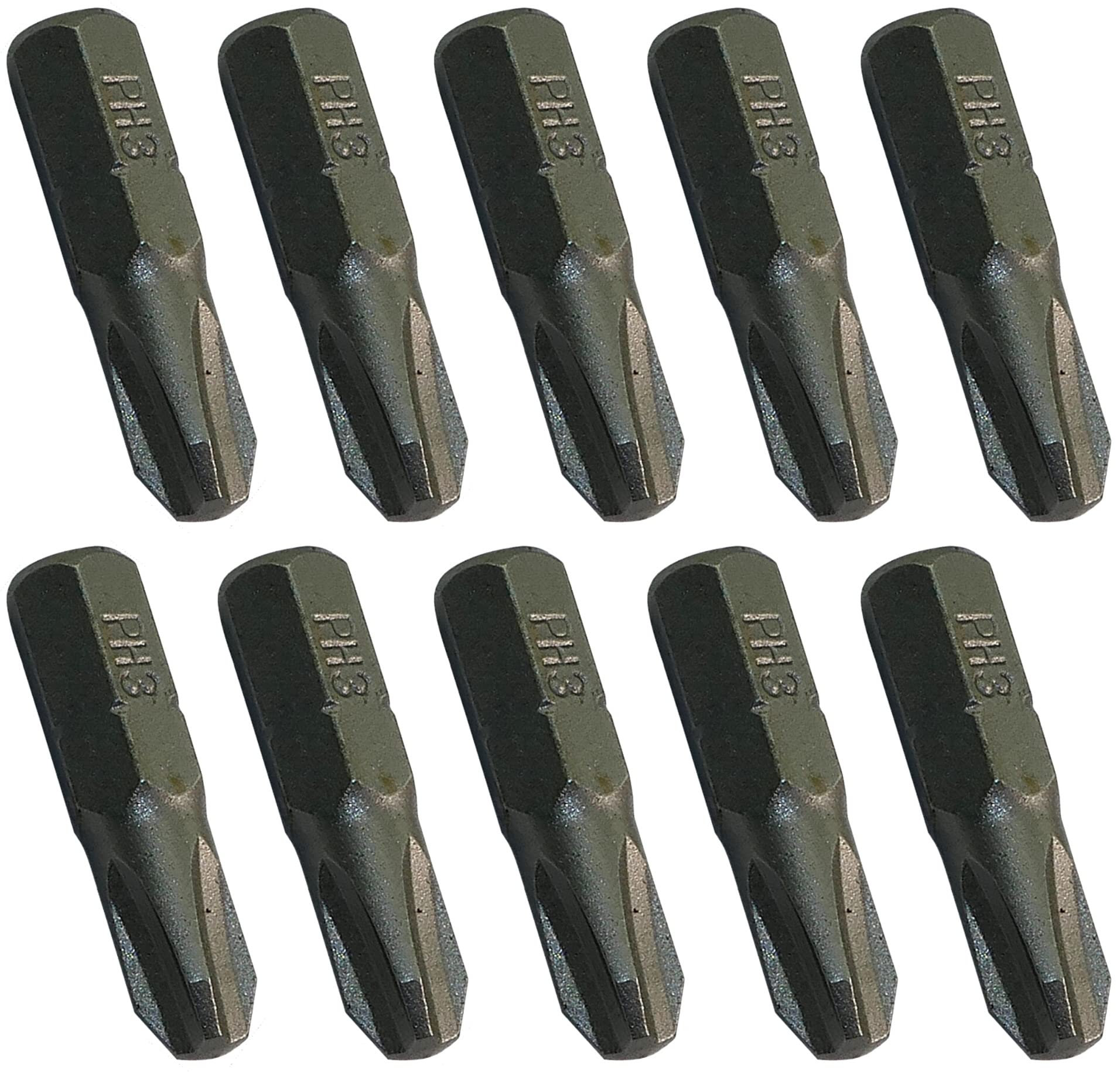 Set Di 10 Punte Per Cacciavite PH1 X 50 Mm - Acciaio S2 - Per Viti A Croce Phillips - Gambo Esagonale 1/4'' - Foto 8
