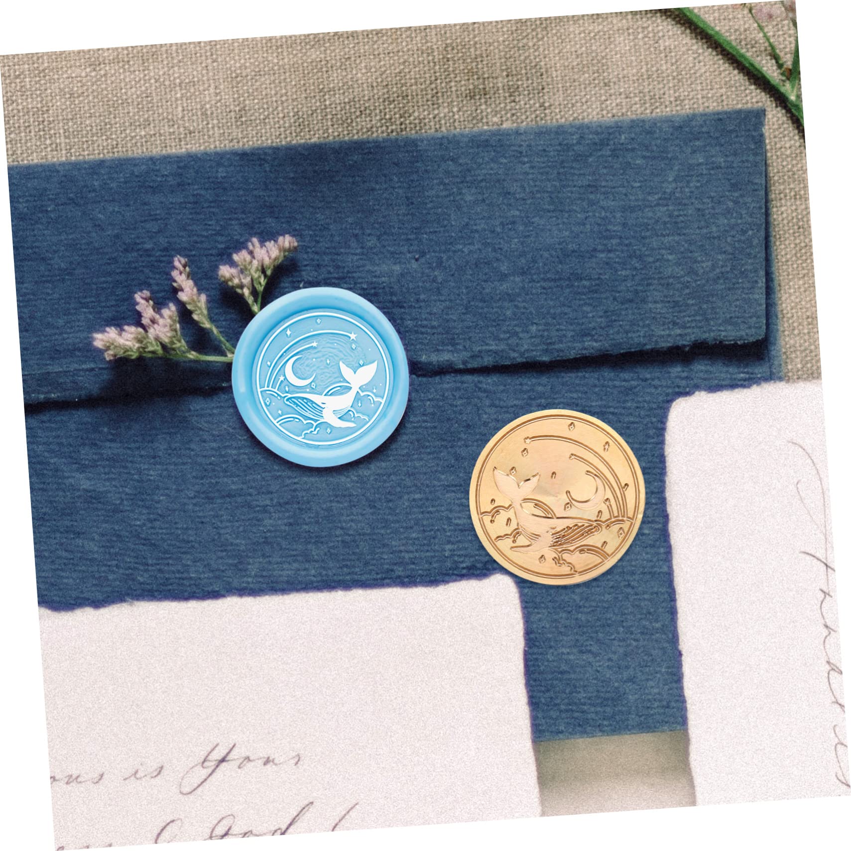 6stücke Romantischer Wal-wachssiegelstempel Mit Kupferkopf Für Elegante Umschläge Und Diy-dekorationen Für Einladungen Und Persönliche Briefe