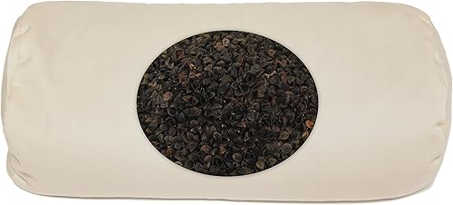 Deluxe Comfort Almohada de trigo sarraceno, almohada para el cuello de trigo sarraceno, almohada cervical, almohada cilíndrica de casco de trigo