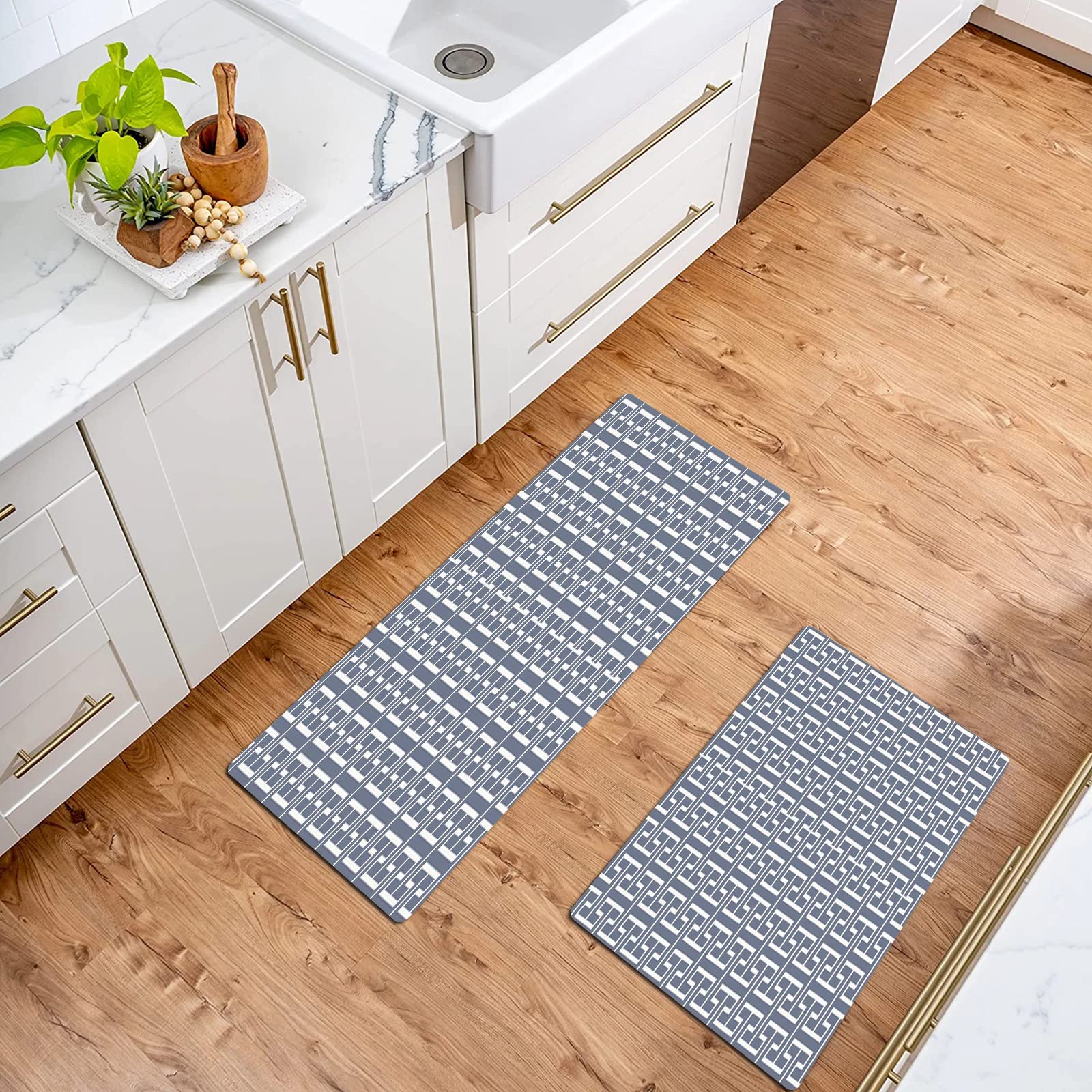 Tapis De Cuisine Antidérapant Tapis De Cuisine 2 Pièces, Tapis De Cuisine Lavable Chemin De