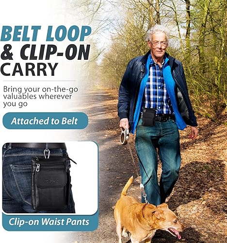 Miniatura 6 de Bolso cruzado de cuero para el hombro del teléfono celular bolso con clip para cinturón