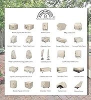 Vista 7 de Porch Shield Funda para hoguera, impermeable, 600D, resistente, cuadrada, para patio, color beige, 28 x 28 pulgadas