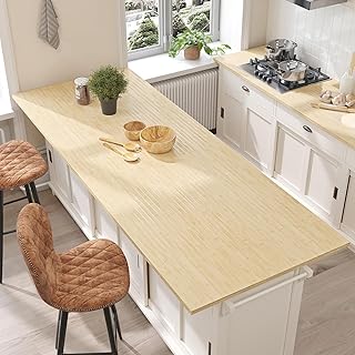 Bamboo Wood Contact Paper Peel and Stick Light Wood Wallpaper for Cabinets Countertops Waterproof Adhesive Beige Wooden Slat Wallpaper Striped Wall Paper for Bathroom Table Cover 15.7"x160"