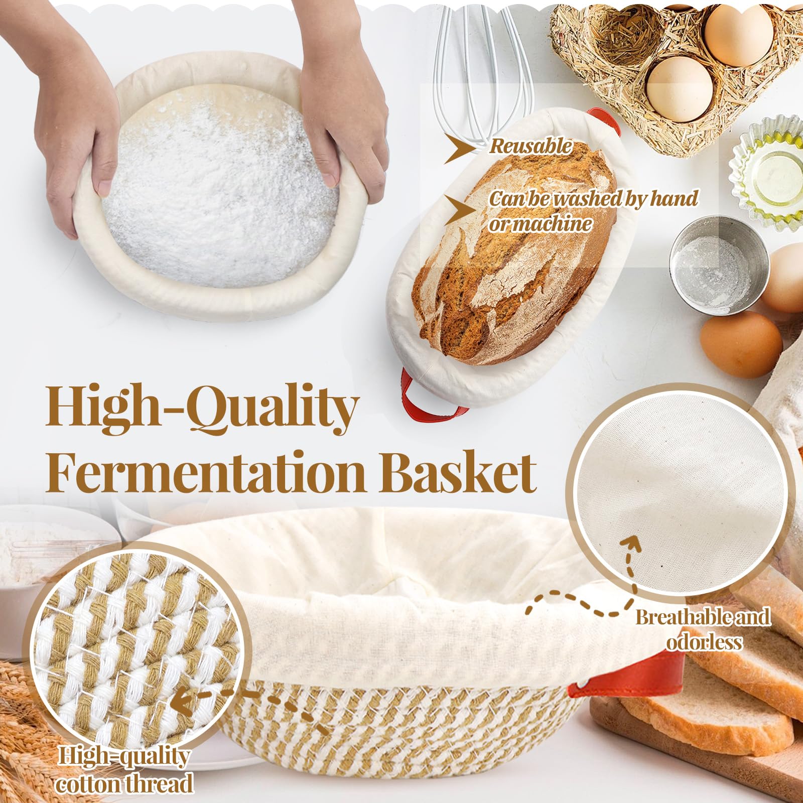 IIRC Set di base per pasta acida, cestino per pane, accessori per impasti acidi, per principianti, panettiere esperti
