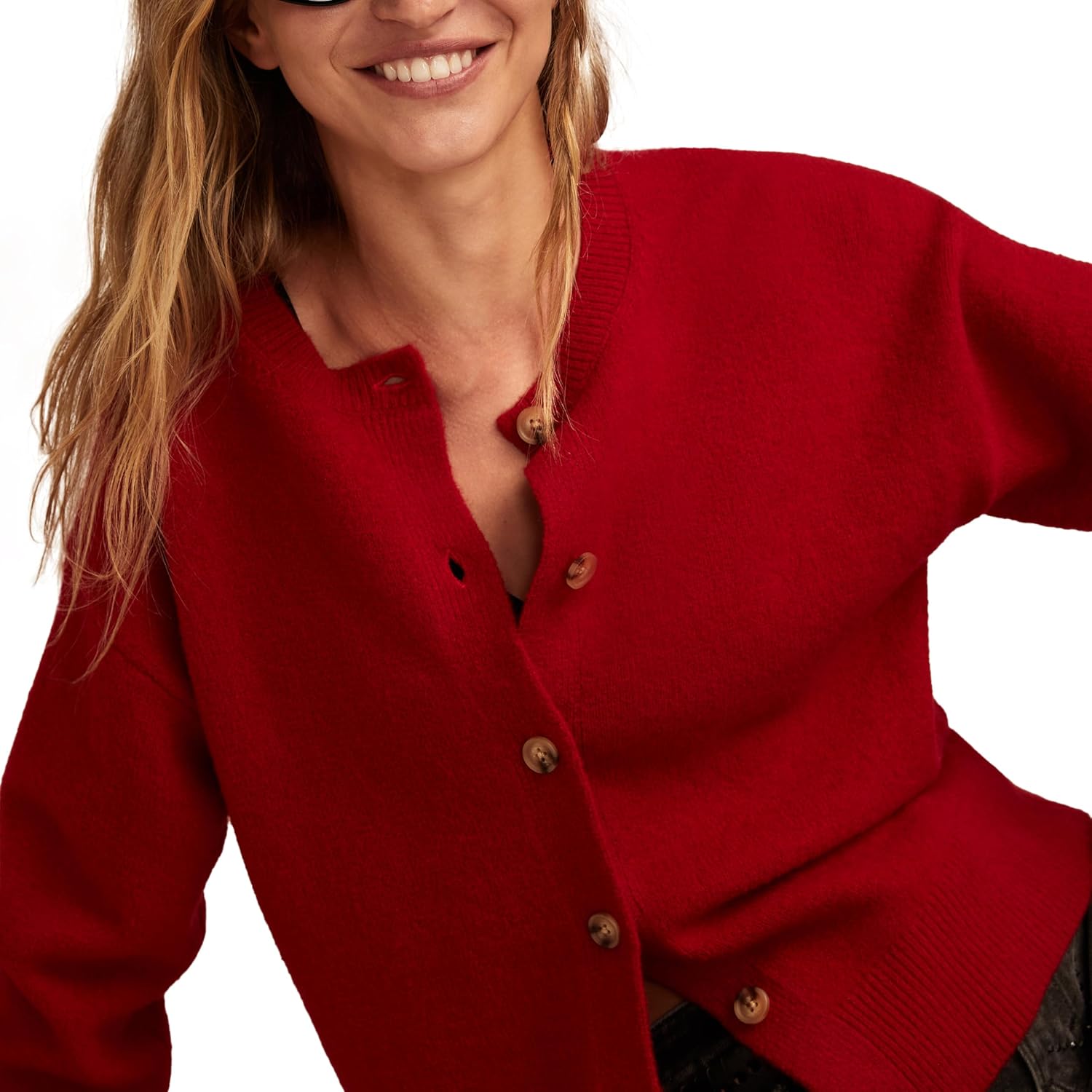 Lucky Brand Womens Cloudsoft Crew Neck Cardigan - Image 5