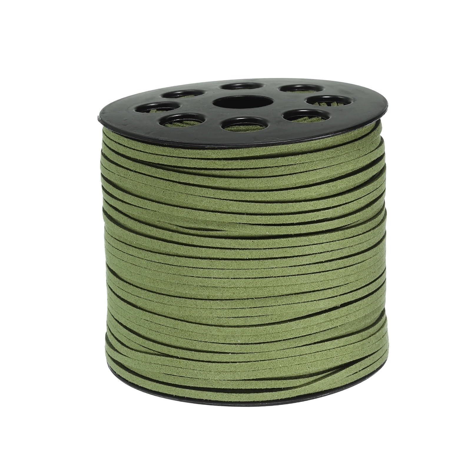Leather Cords for Jewellery Making 2Pcs 100 Yards Flat Suede Cord 2.7mm Leather String Lace Faux Leather Cord with Roll Spool for Jewelry Making Necklace DIY Crafts(Green)