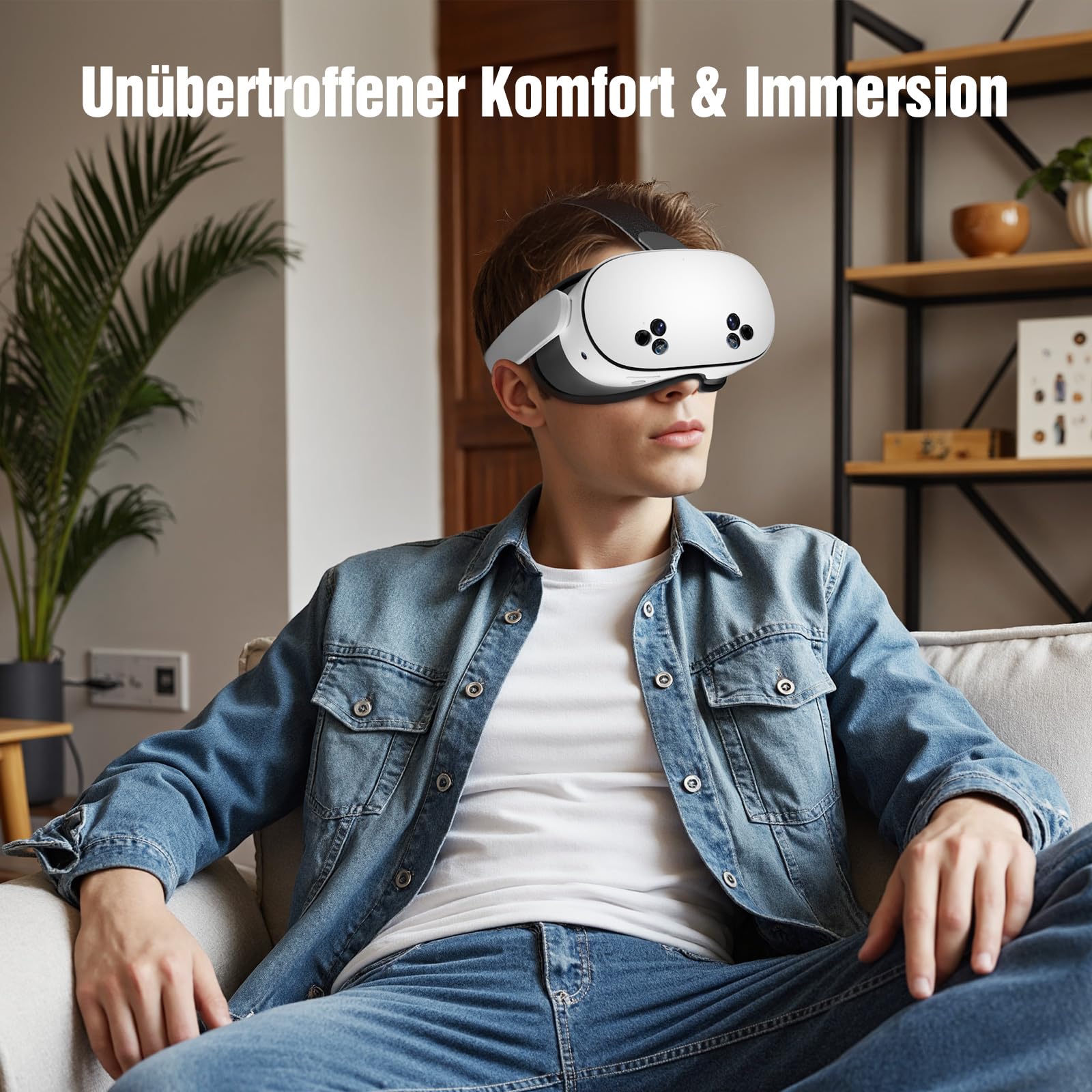 SUPERUS Face Pad Cover Facial Interface für Quest 3S, Weiches PU-Face Cushion Pad Kompatibel mit Meta/Oculus Quest 3S Zubehör, Vollständig Integriertes Anti-Lichtleck-Design (Nicht für Quest 3)