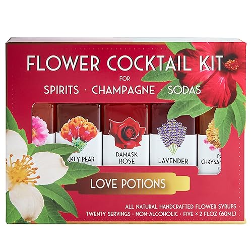 Miniatura 3 de Floral Elixir Co. - Kit de cóctel de jarabe de flores totalmente naturales - Set de regalo - Surtido de 5 elixires (2 onzas) (pociones de amor)