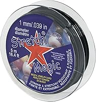 Vista 17 de Stretch Magic Cordón elástico para cuentas – Color negro, 0.020 in de diámetro, 32.8 ft (32 pies) – Cuerda fácil de anudar, fuerte y elástica