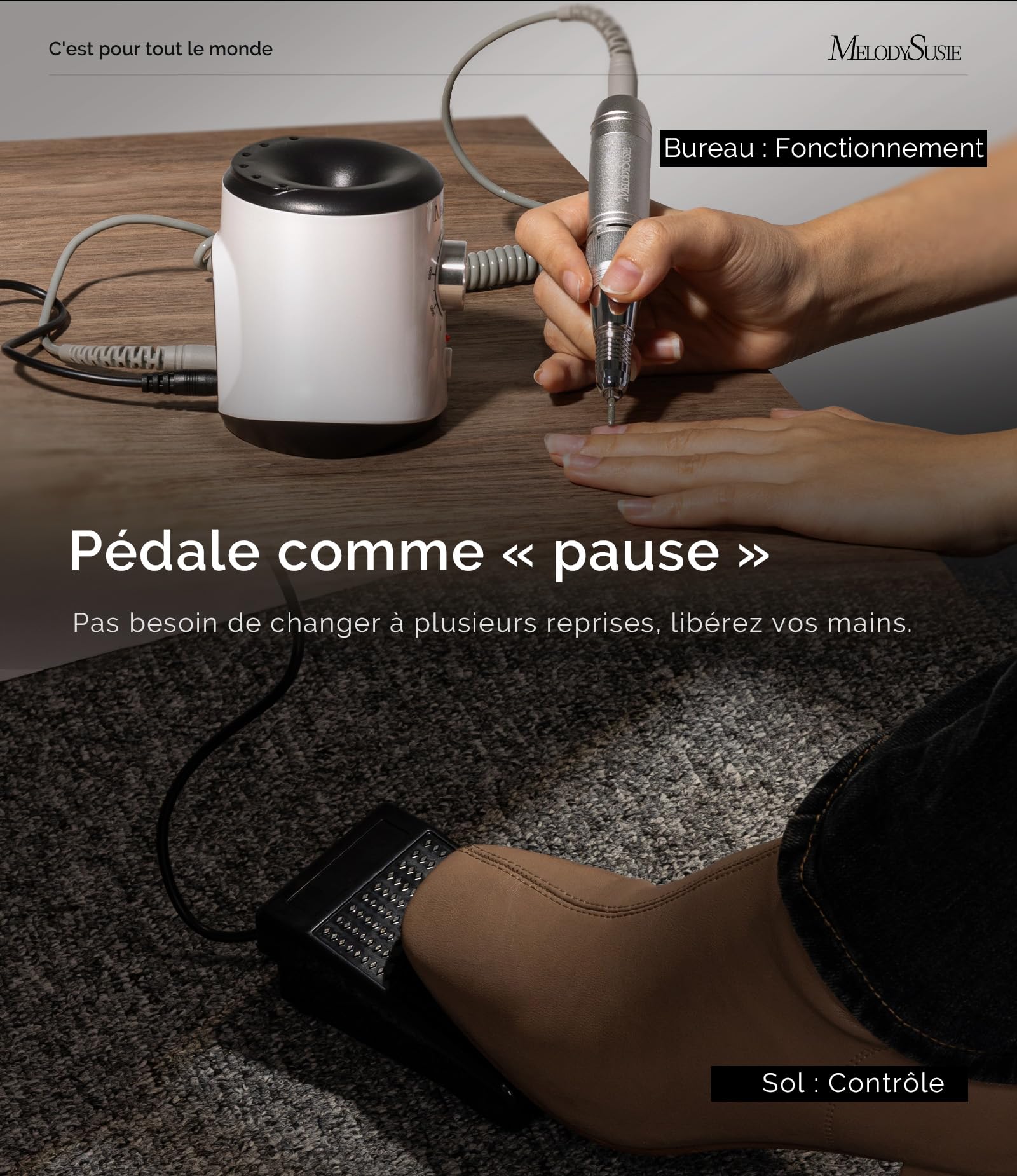 MelodySusie Ponceuse pour Ongles SC320I pour Prothésistes Ongulaires