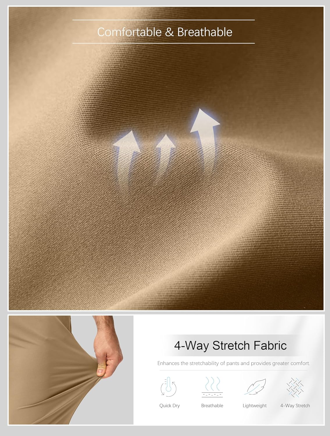 G Gradual Men's Stretch Golf Joggers with 3 Pockets Slim Fit Sweatpants Work Dress Casual Pants for Men with Belt Loops - Image 4